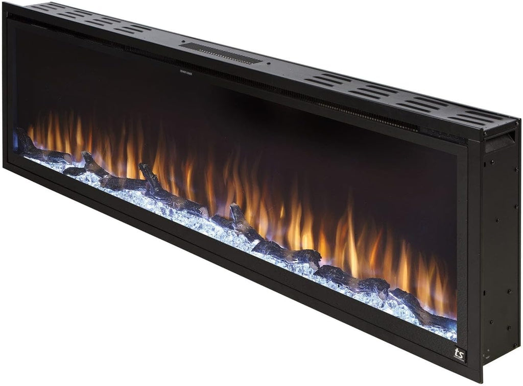 60 Inch Smart Electric Fireplace and 72 Inch Natural Finish Wood Mantel Bundle F5352