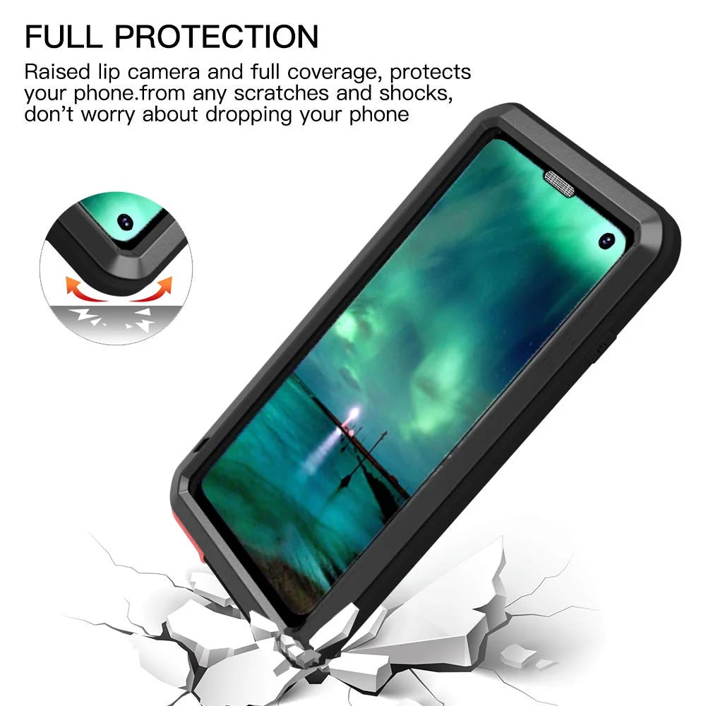 Black Heavy Duty Aluminum Metal Case for Samsung Galaxy S10 Plus L952916