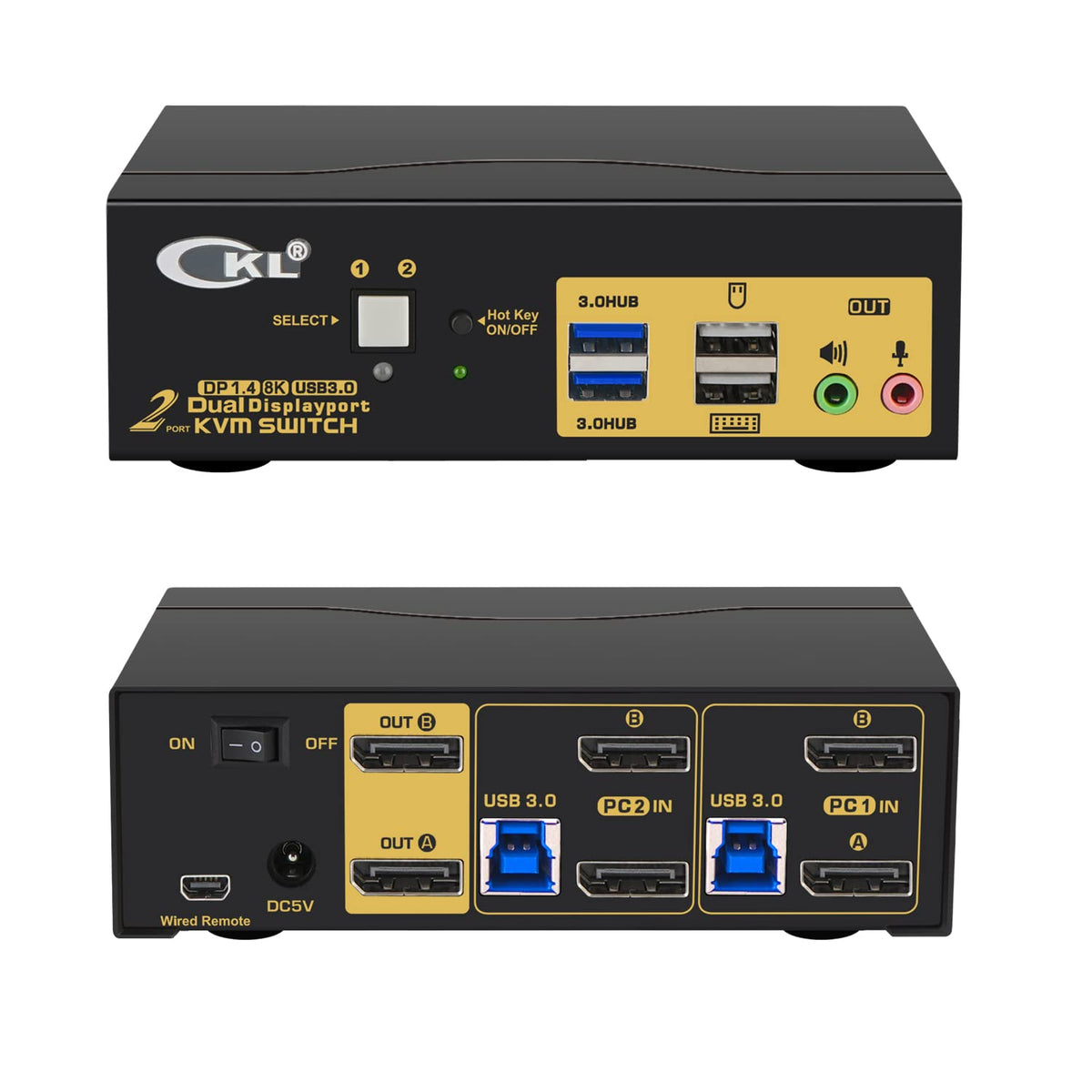 2 Port Dual Monitor KVM Switch HDMI 4K@60Hz with Audio Outputs and USB 2.0 HUB T24034