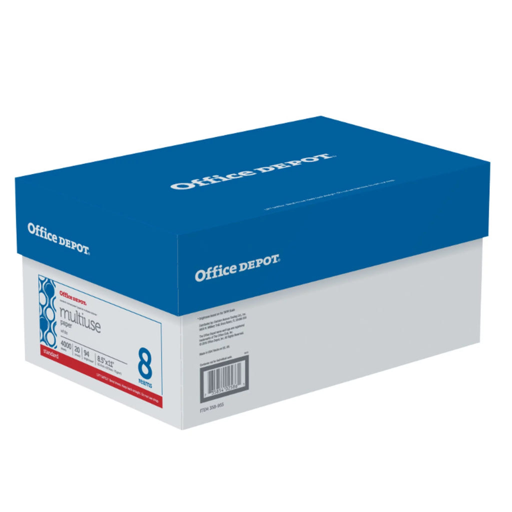 White 20 Lb Letter Paper, 500 Sheets Per Ream, Case Of 8 Reams L157