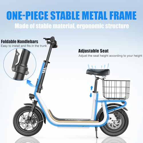 800W/1200W Electric Scooter with Seat, 48V Battery, Foldable G447329