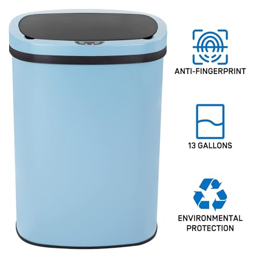 13 Gallon Touch Free Stainless Steel Trash Can W888