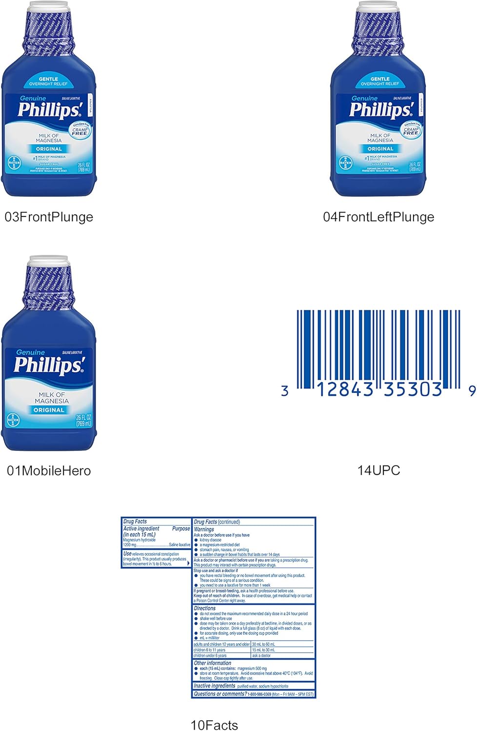 26 fl oz Pack of 6 Original Milk of Magnesia P178502