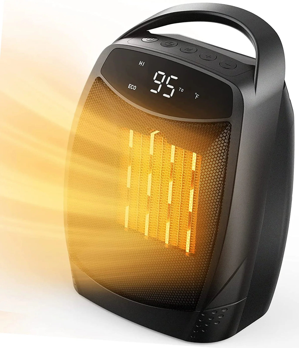Black 1500W Quiet Electric Heater with Timer G52711