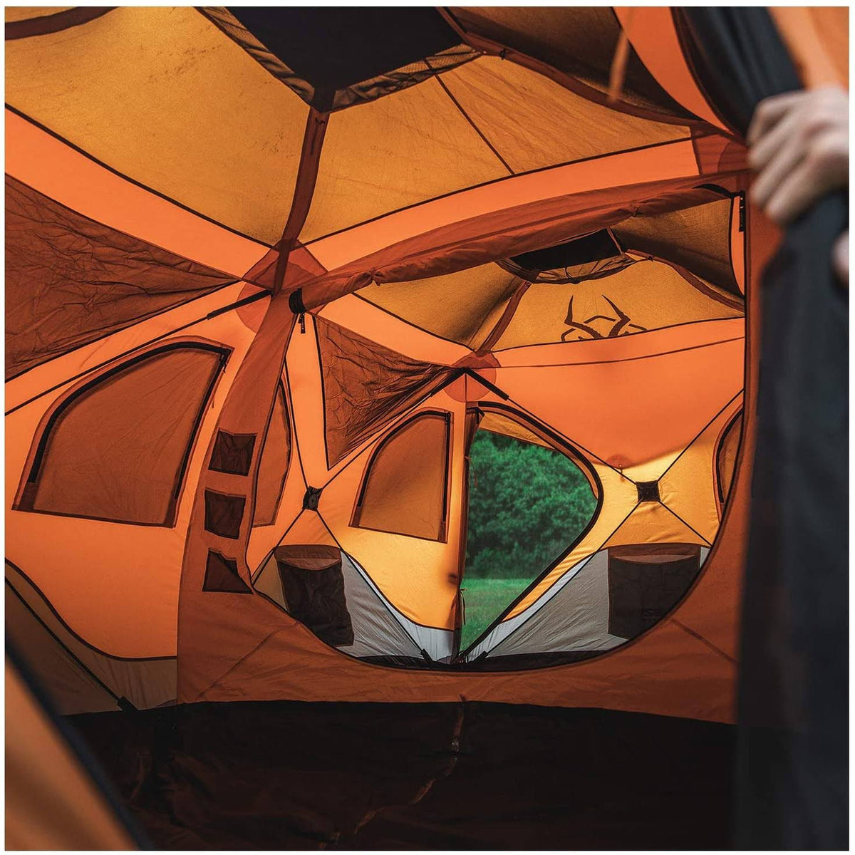 Orange 8 Person Pop Up Camping Tent G5857