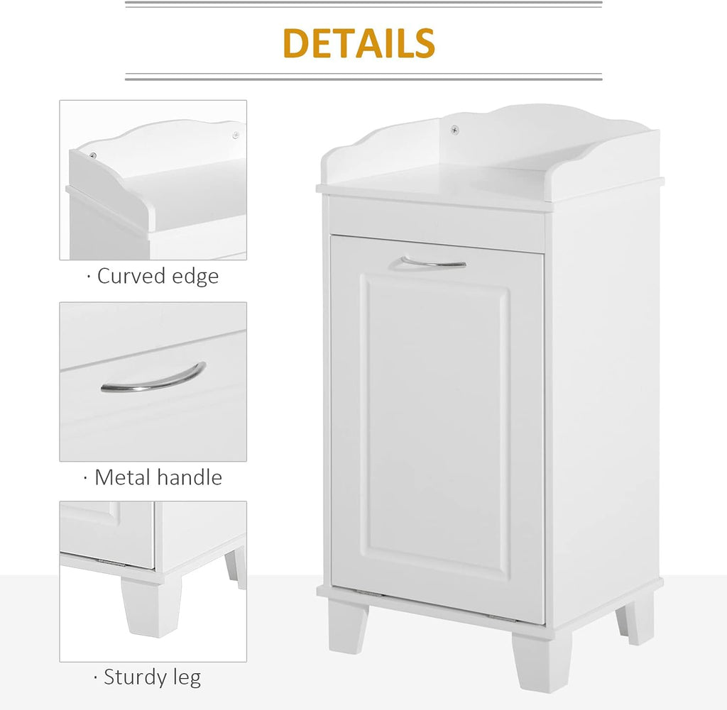 White Free Standing Laundry Hamper Z301