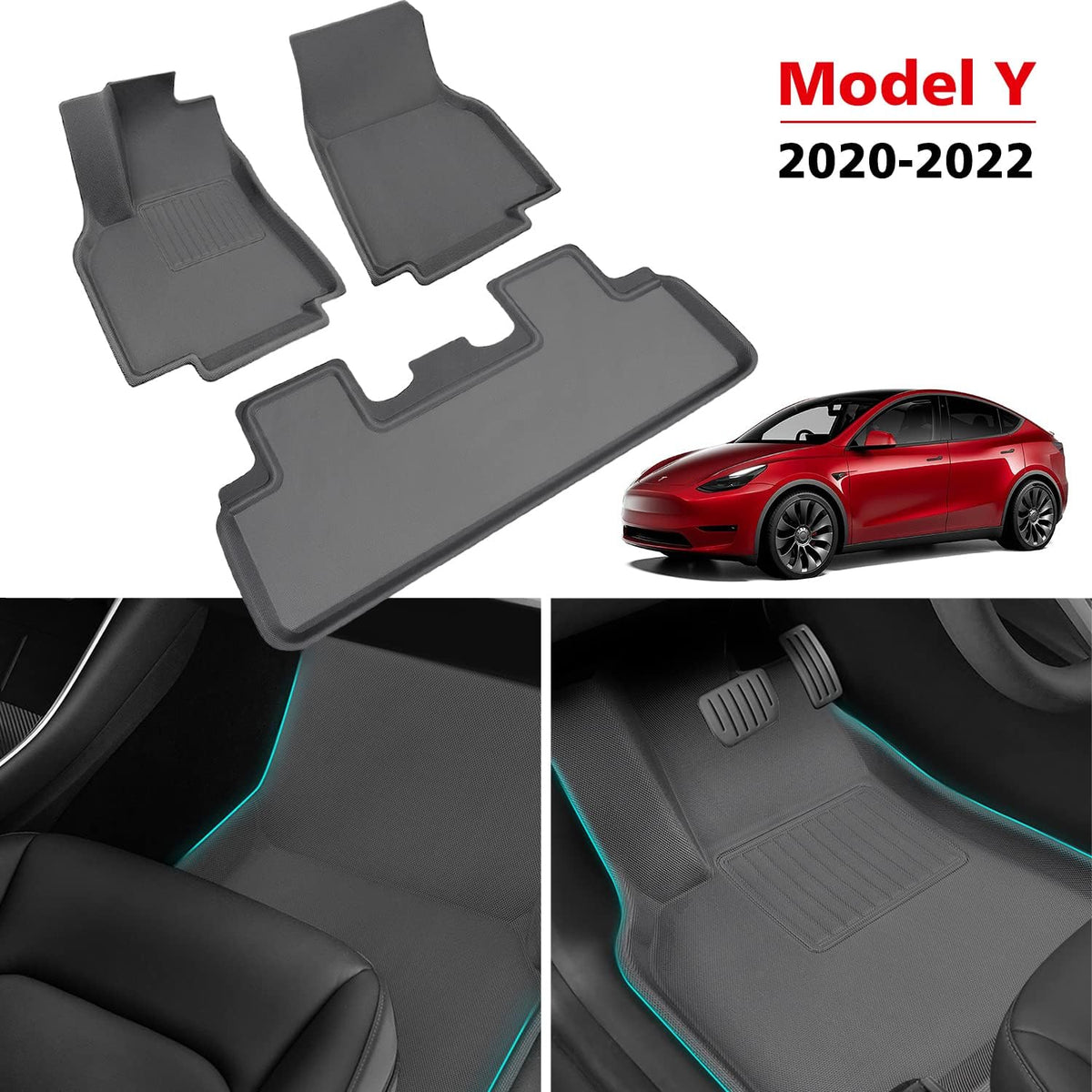 All-Weather TPE Floor Mats 1st & 2nd Row Black I64045