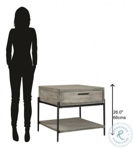 Gray End Table with Drawer C28285