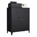 2 Door Metal Accent Cabinet with 2 Shelves, Black N95361