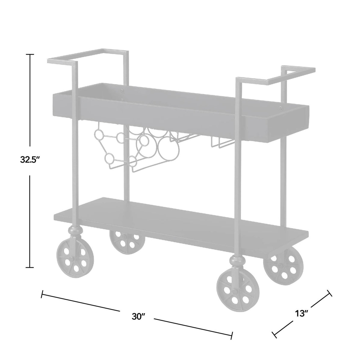 Black Wheeled Bar Cart V24609