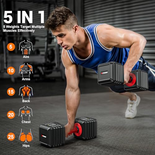 Adjustable Dumbbells Set of 2 with Anti-Slip Handle D80335