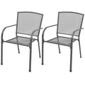 Stackable Garden Chairs 2 Pcs Steel Gray B8968