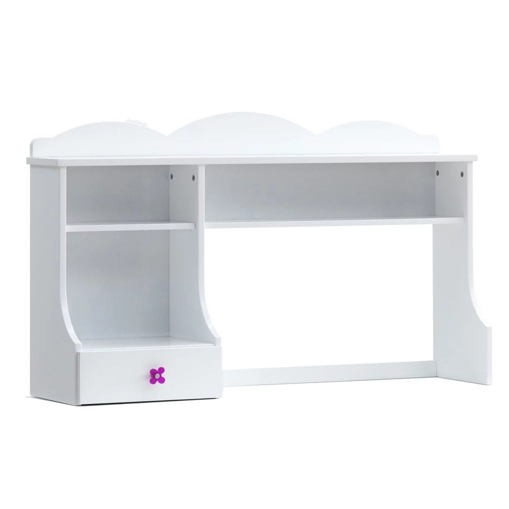 White Wooden Hutch with Two Shelves and Three Drawers Z51097