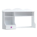 White Wooden Hutch with Two Shelves and Three Drawers Z51097