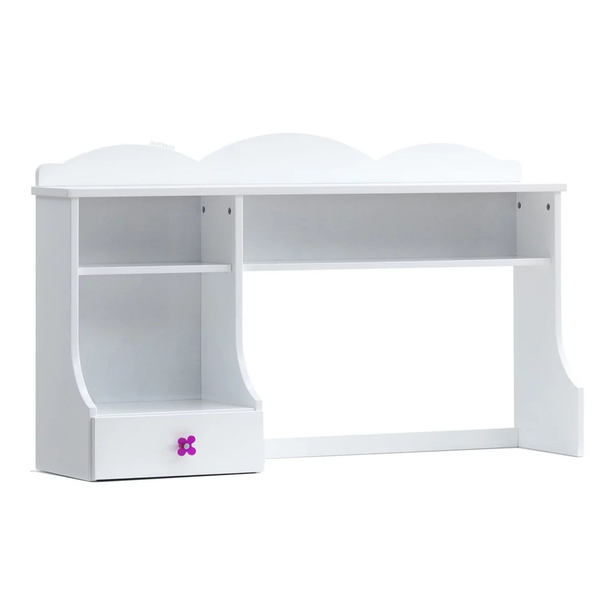 White Wooden Hutch with Two Shelves and Three Drawers Z51097