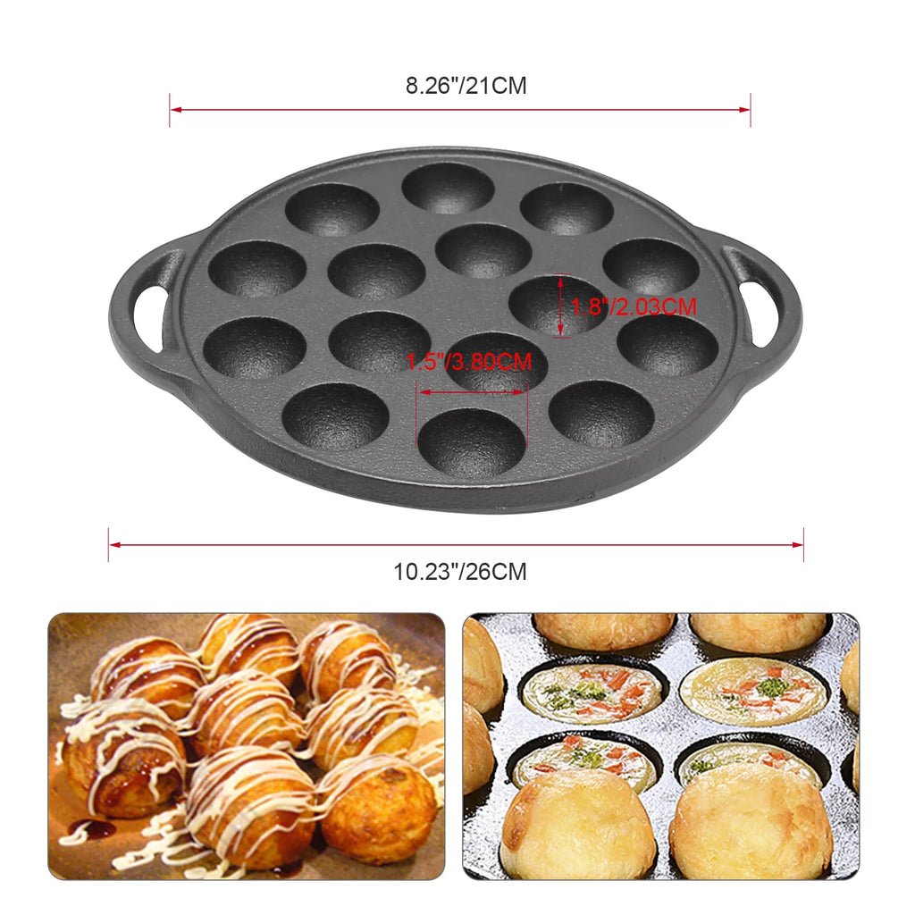 Cast Iron 15 Holes Takoyaki Pan H349494