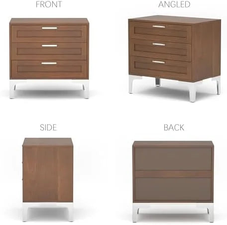 Black 3 Drawer Nightstand W490469