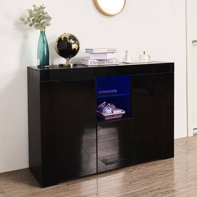 Black 2 Door Accent Cabinet W5058