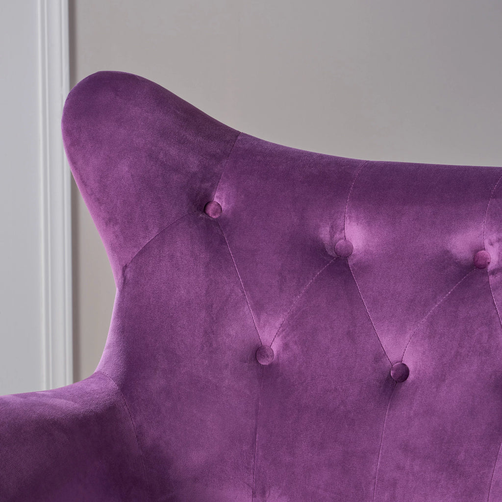 Purple Velvet Wingback Chair I3270
