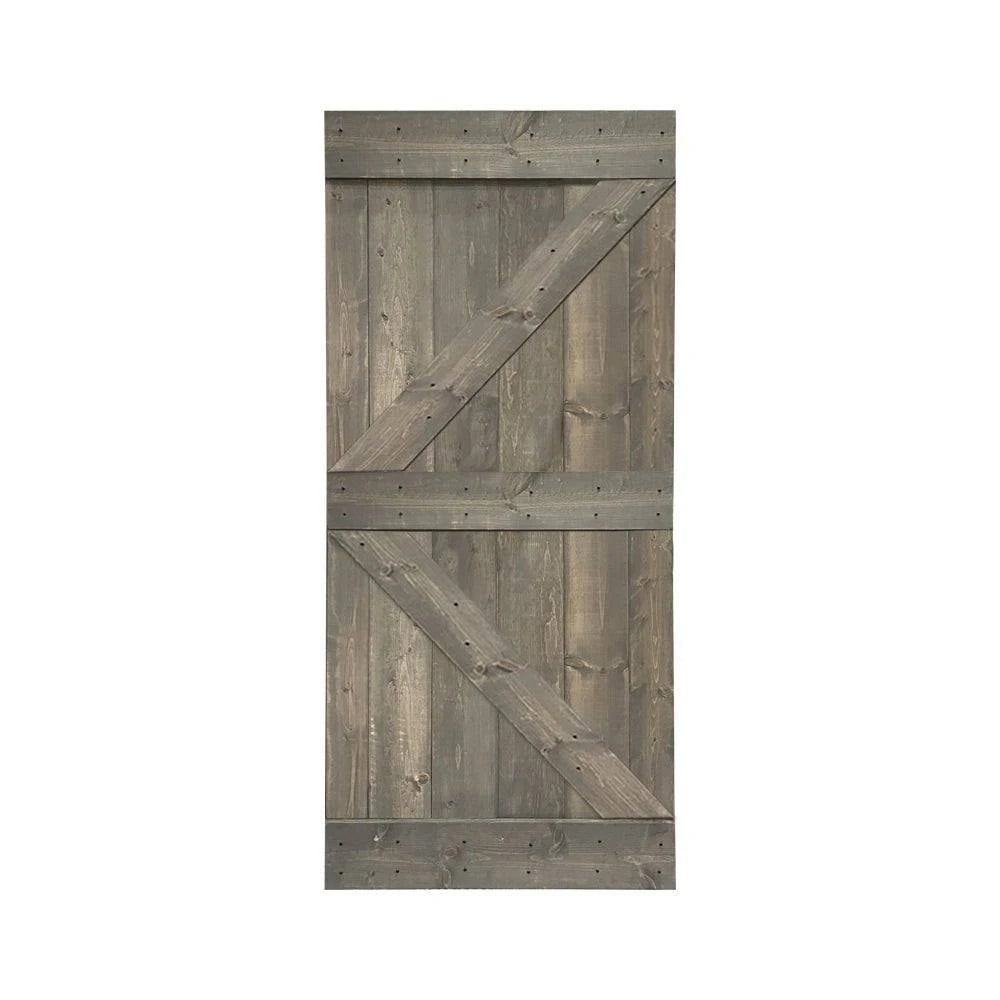 Worn Navy 30 x 84 Solid Pine Wood Interior Sliding Barn Door D618553