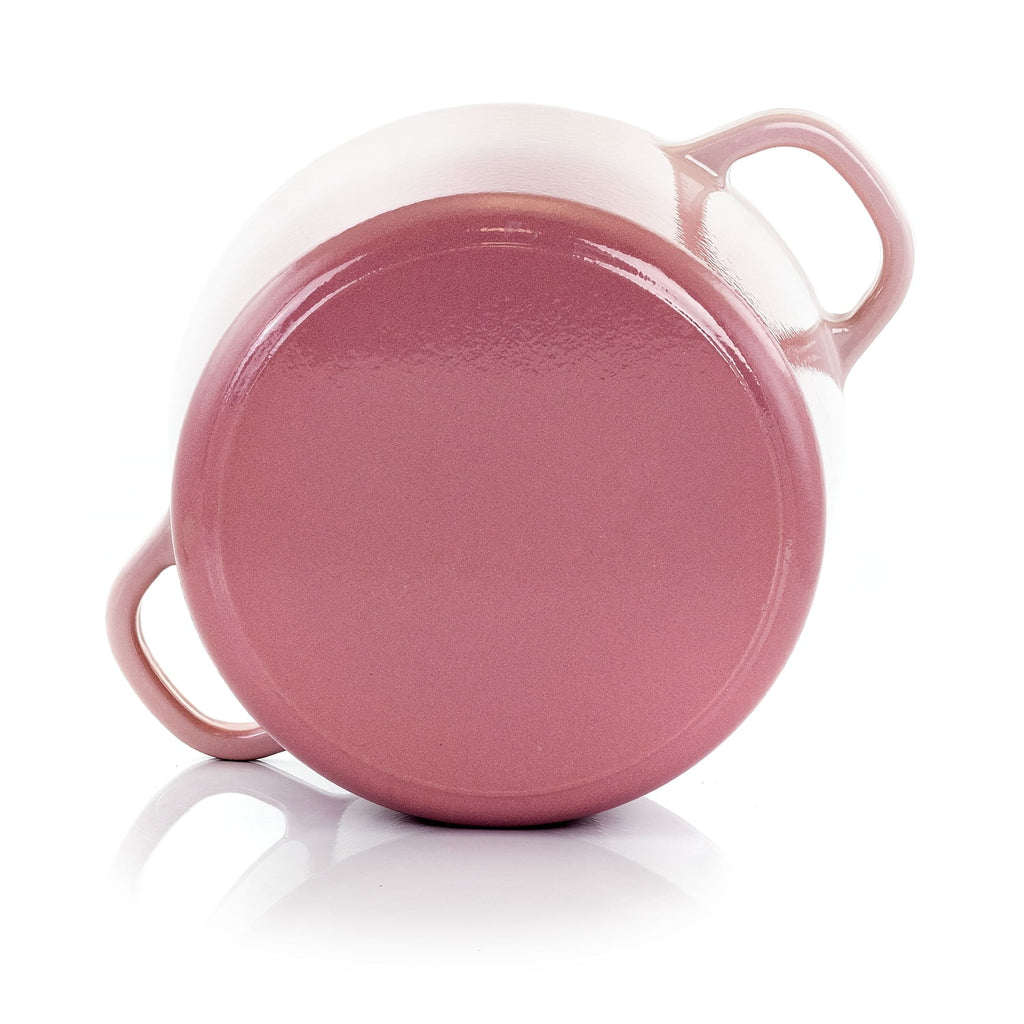 2 Piece 5 Quarts Enameled Cast Iron Dutch Oven Blush Pink I65865