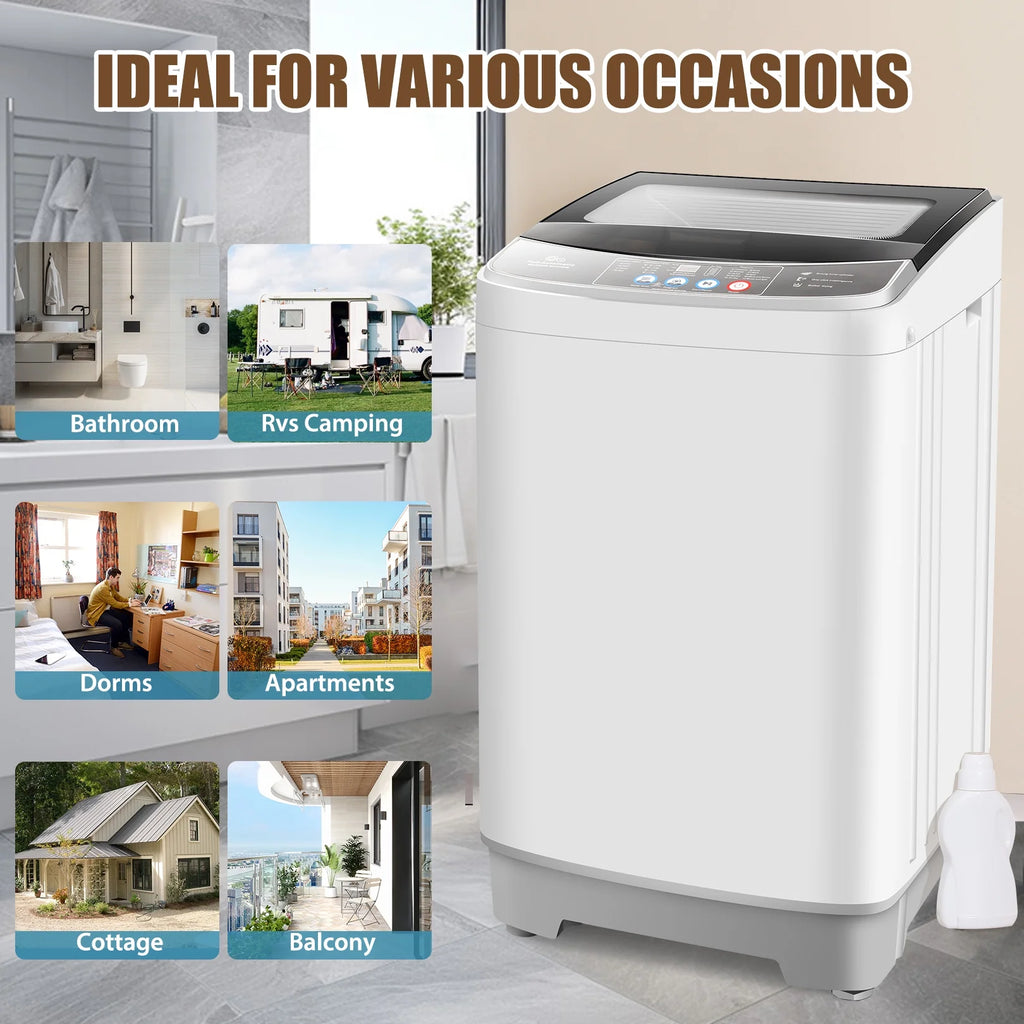 17.8 lbs Fully Automatic Compact Washer and Dryer Combo with Glass Top Z62202