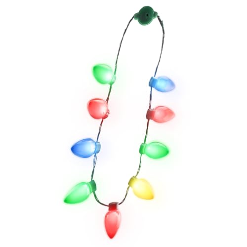 4 Pack LED Light Up Christmas Bulb Necklace Y518187