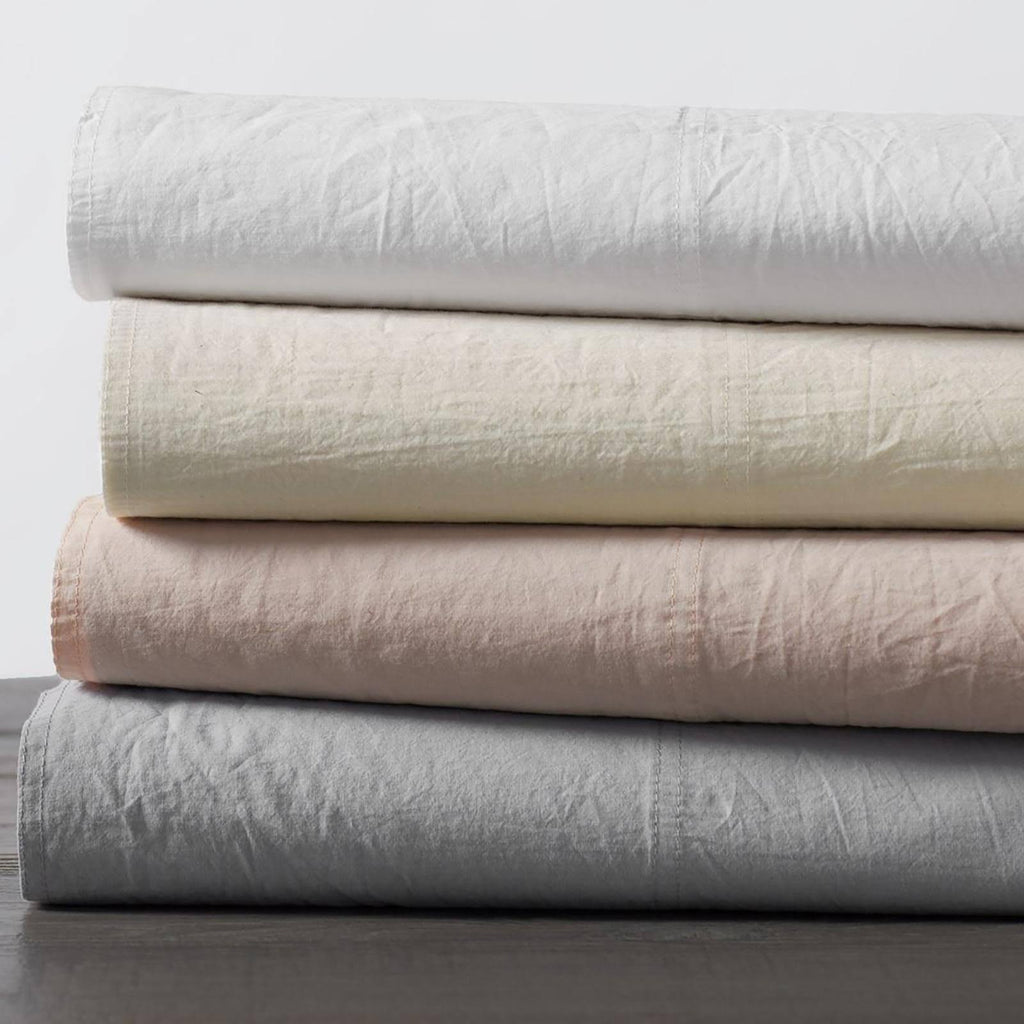 Organic Crinkled Percale Fitted Sheet King Pewter A367632