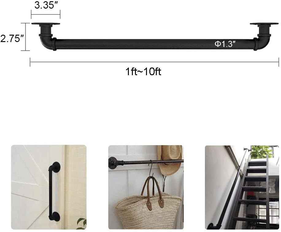 Wrought Iron Banister Rail Handrail for Stairs T408650