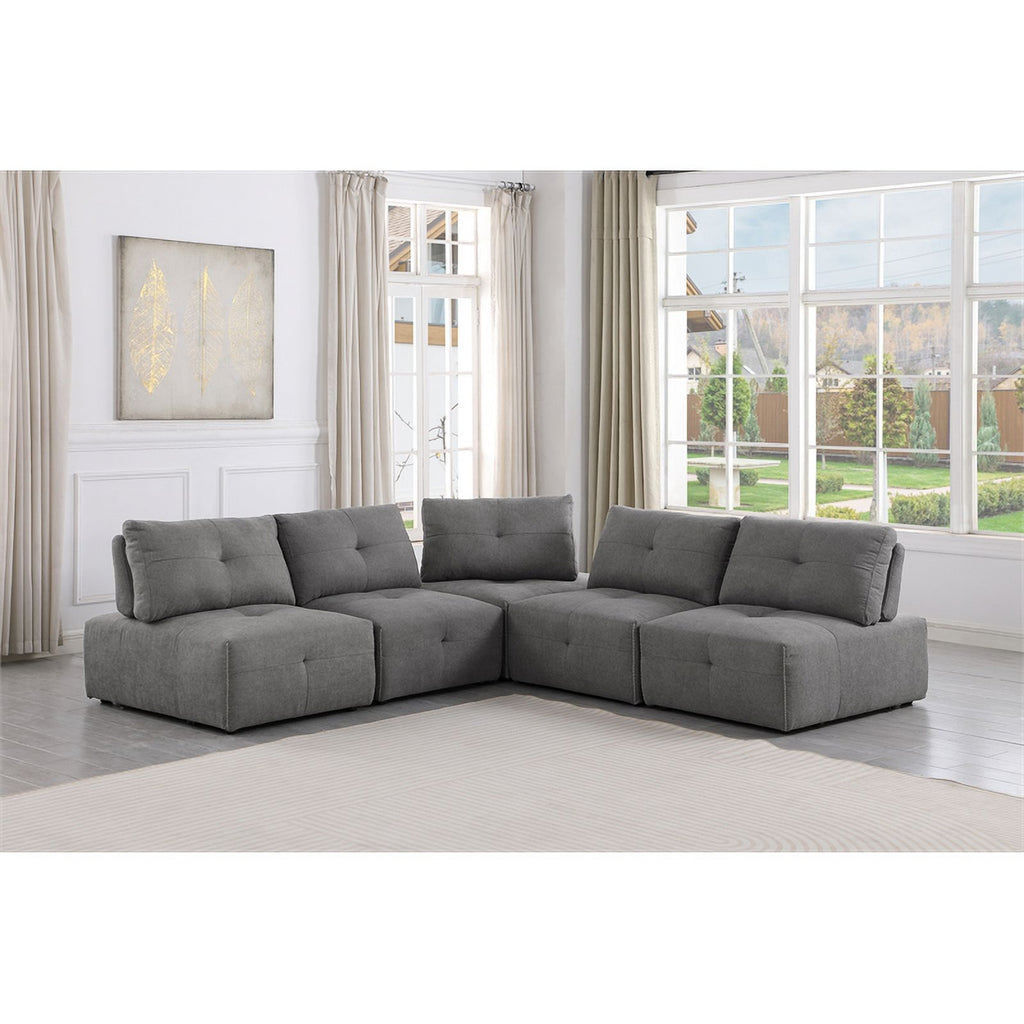 Gray Linen Fabric Corner Wedge D99663