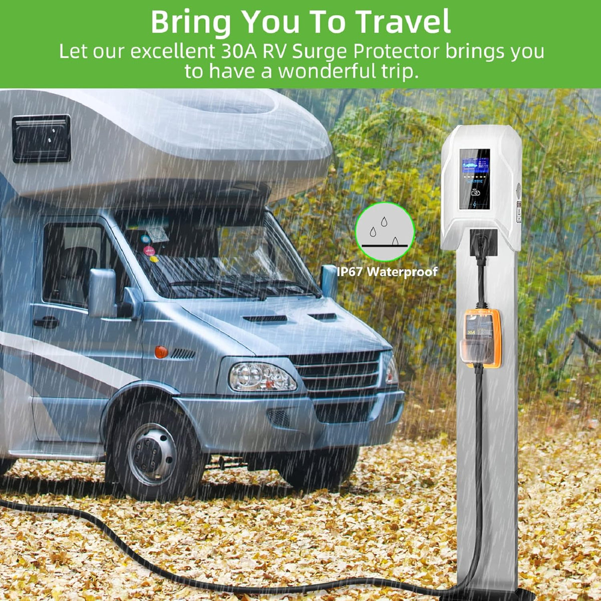 RV Surge Protector 30 Amp with Waterproof Cover, Circuit Analyzer Z743