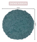 Blue 30" Round Cotton Bathroom Rug Q8163