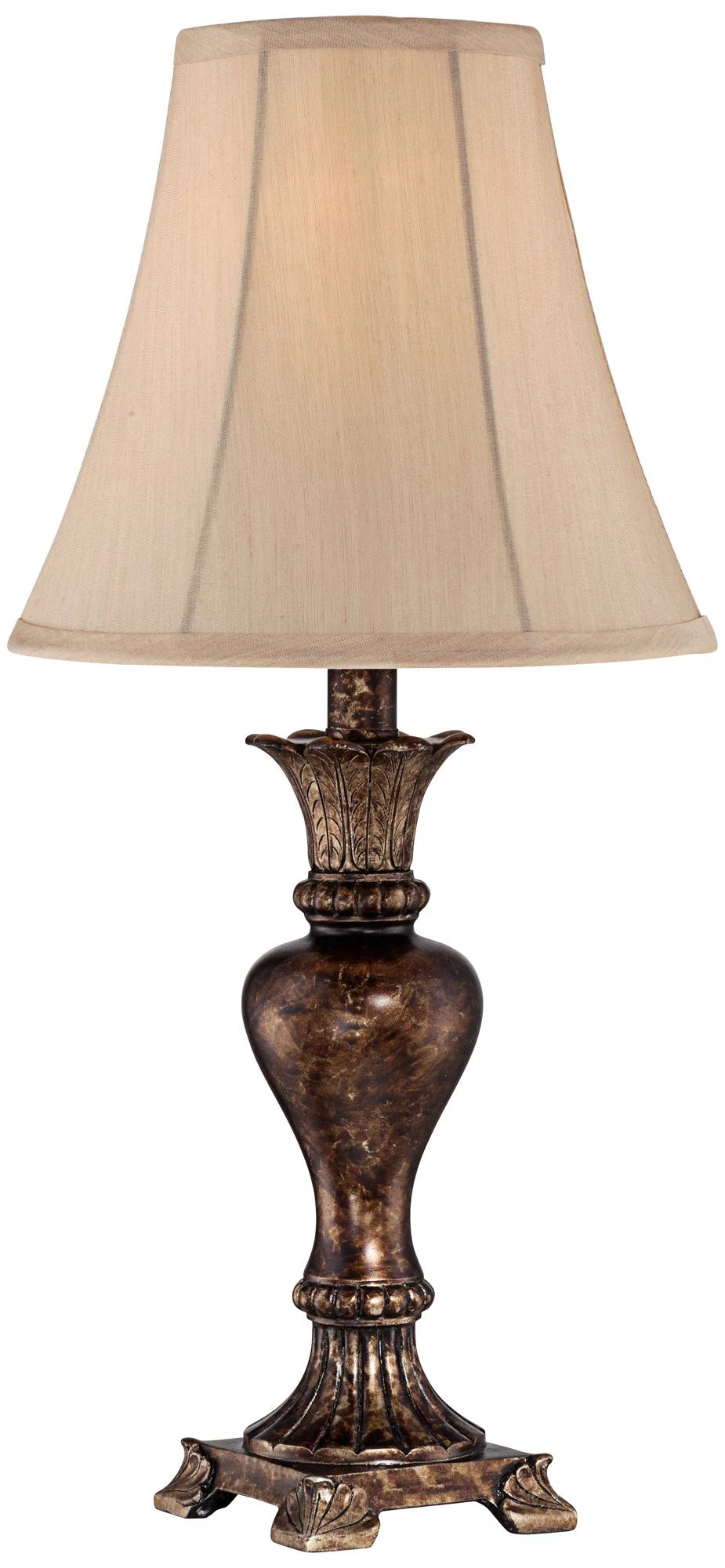 Traditional Accent Table Lamp 21" High Warm Bronze Natural Tone Bell Shade X870311