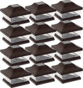 5 x 5 Solar LED Post Cap Light with 6 inch Adapter, Bronze, 12 Pack M6462