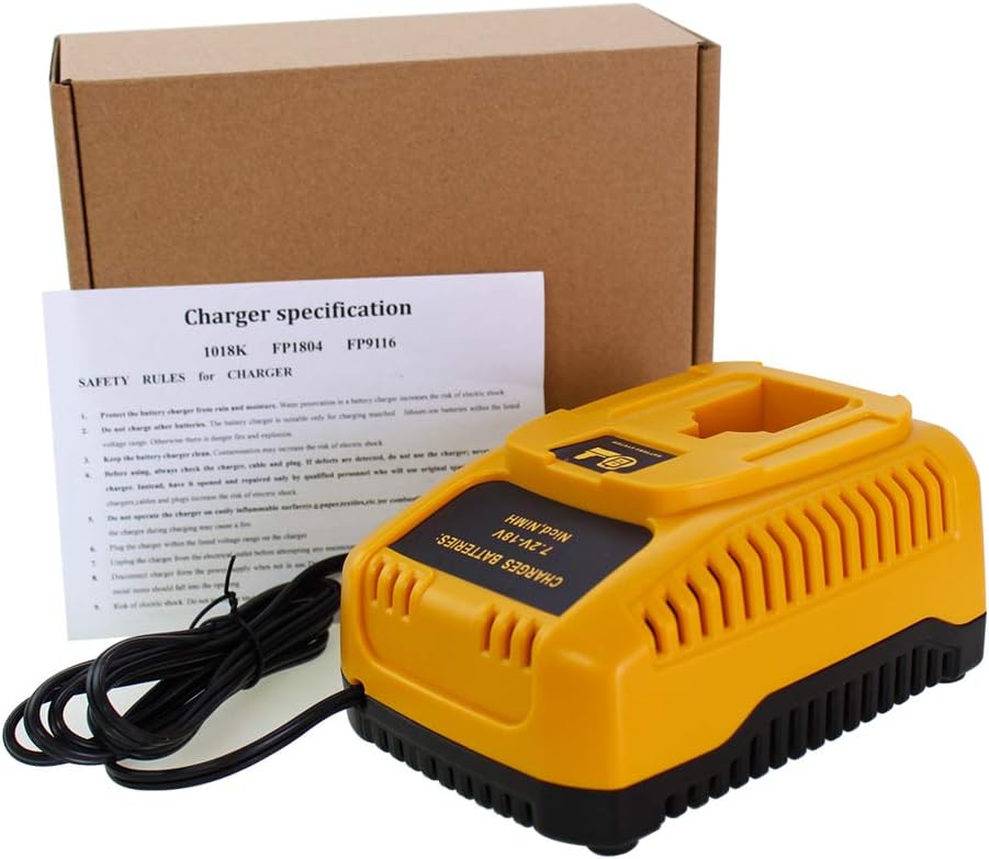 Replacement Charger Compatible with 7.2V-18V NiCad NiMh Battery Pack of 2 F62772