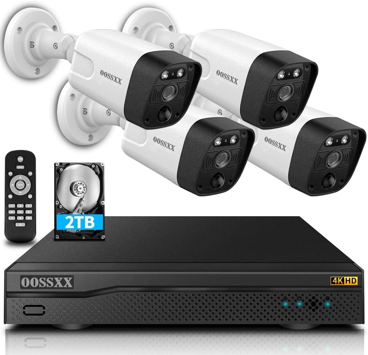 8 Channel POE Security Camera System with 4 IP67 Waterproof Cameras E120