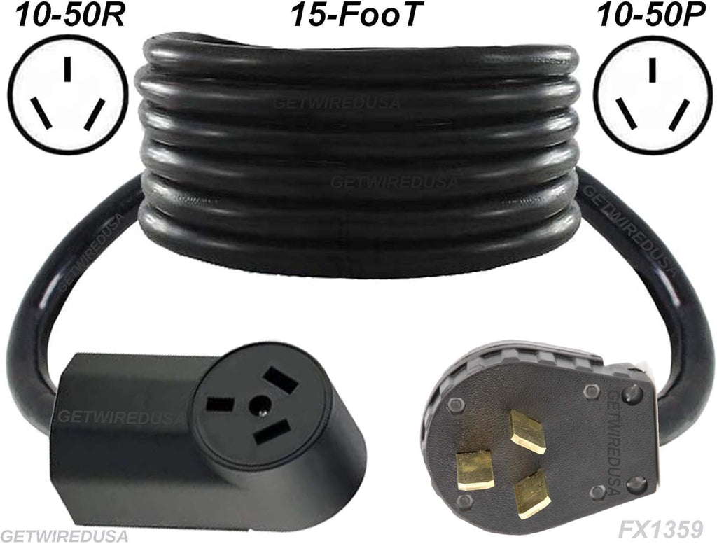 15-FT 10/3 10AWG Extension Cord 10-50P to 10-50R N16455