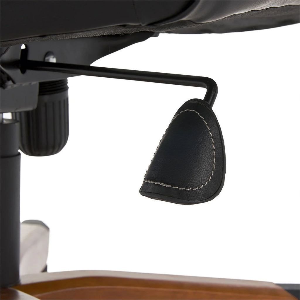 Big and Tall Executive Office Chair with Wood Accents Black N469