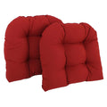 Ruby Red Set of 2 Twill Tufted Dining Chair Cushions H919332