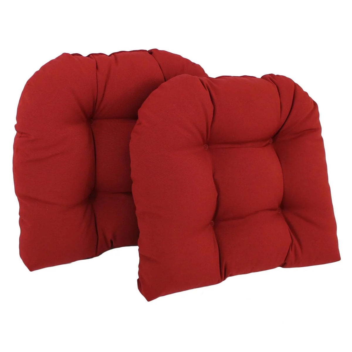 Ruby Red Set of 2 Twill Tufted Dining Chair Cushions H919332