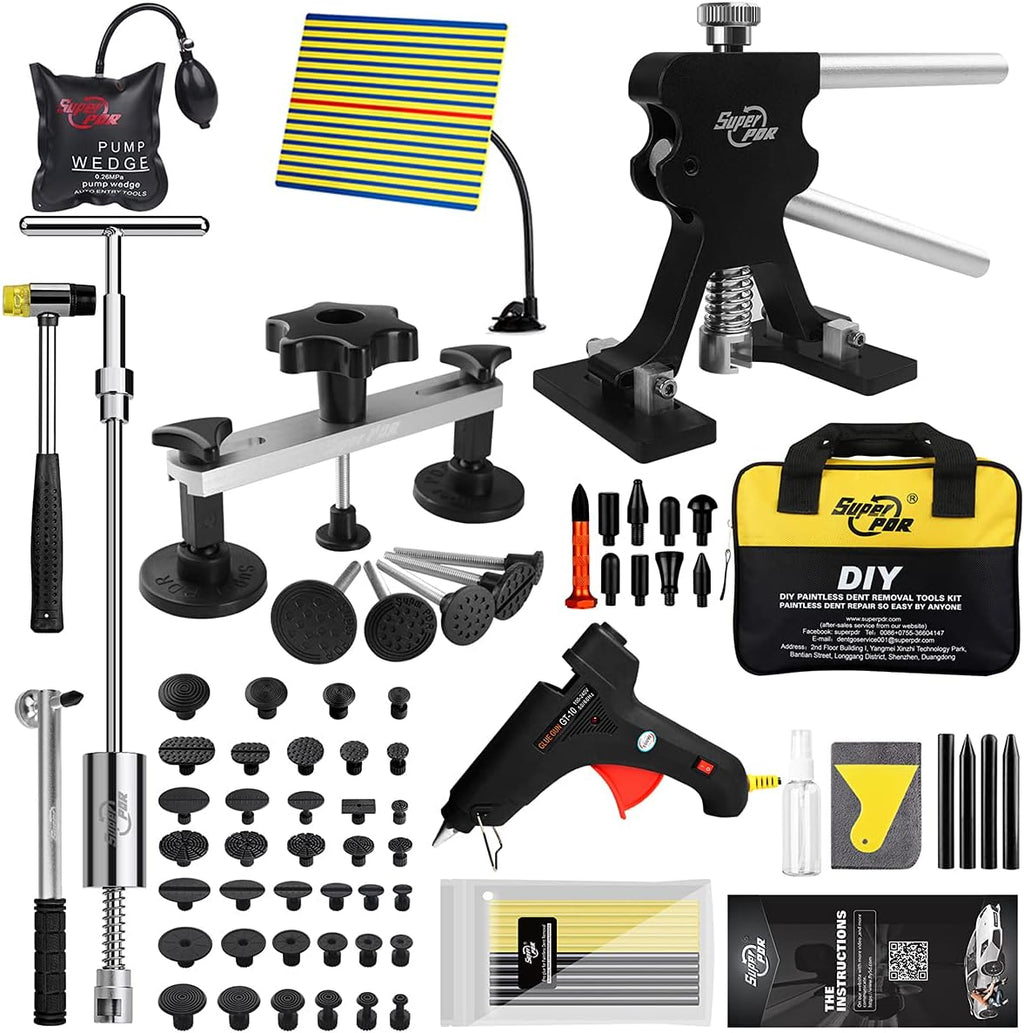 Paintless Dent Repair Kit with Bridge Dent Puller and Black Dent Lifter T93720