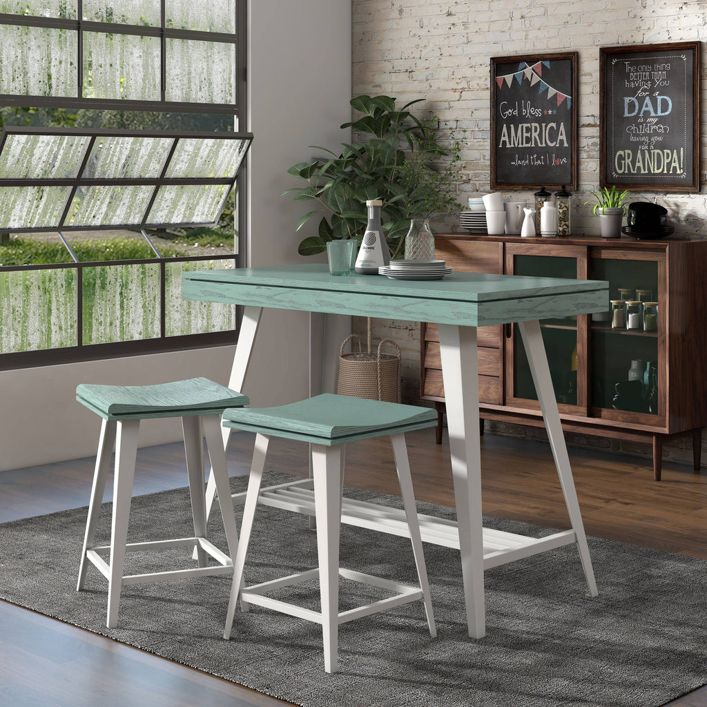 3-Piece Counter Height Table Set Dark Oak F280260