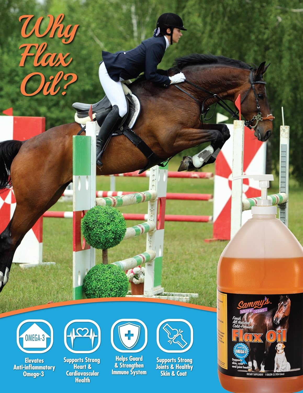 Pure Flaxseed Oil for Horses, 1 Gallon Q1772