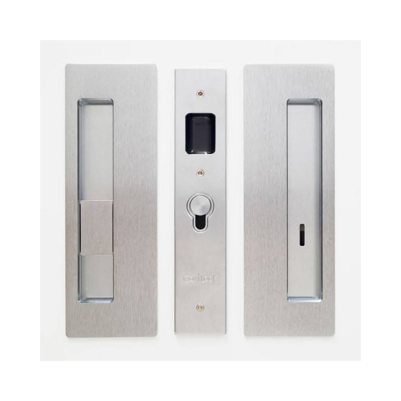 Satin Chrome Magnetic Privacy Pocket Door Pull Set A99167