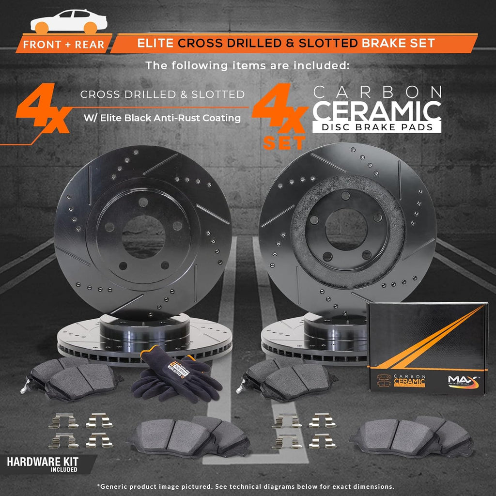 Max Brakes Elite XDS Rotors with Carbon Ceramic Pads R15606