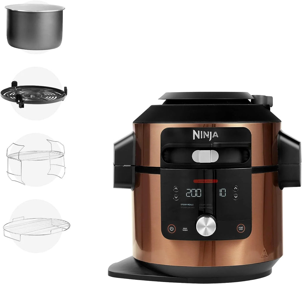Restored Ninja 8 Qt. Pressure Cooker Steam Fryer with 5 Qt. Crisp Basket Q22138