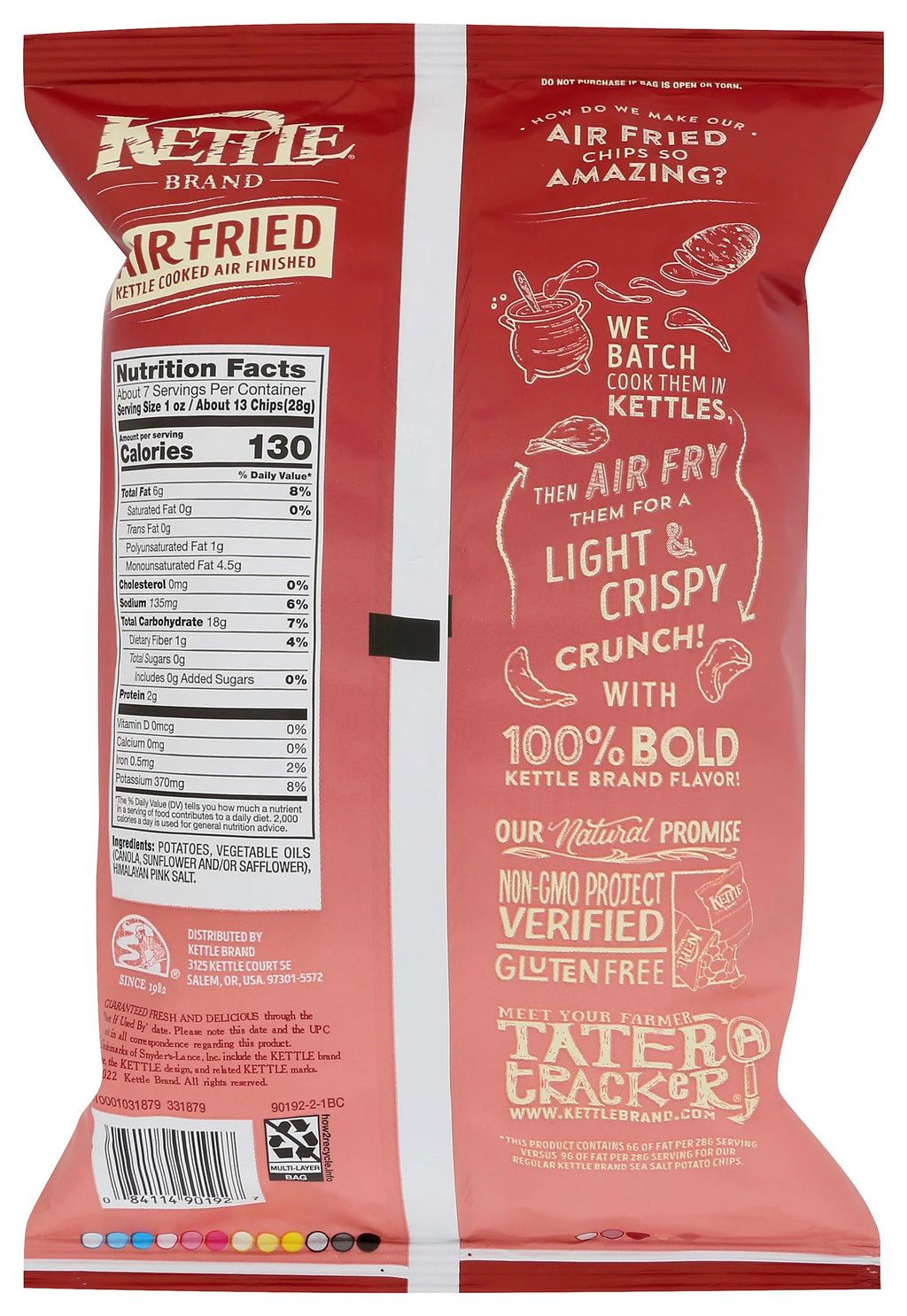 Kettle Cooked Potato Chips Himalayan Salt 6.5 Ounce Pack Of 12 W6014