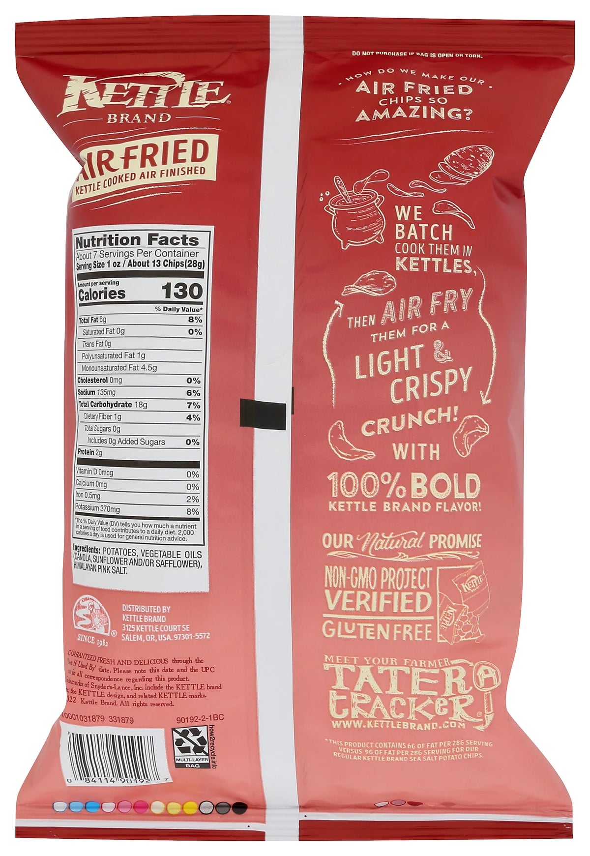 Kettle Cooked Potato Chips Himalayan Salt 6.5 Ounce Pack Of 12 W6014