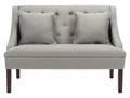 Grey Linen Settee with Silver Nailheads U670