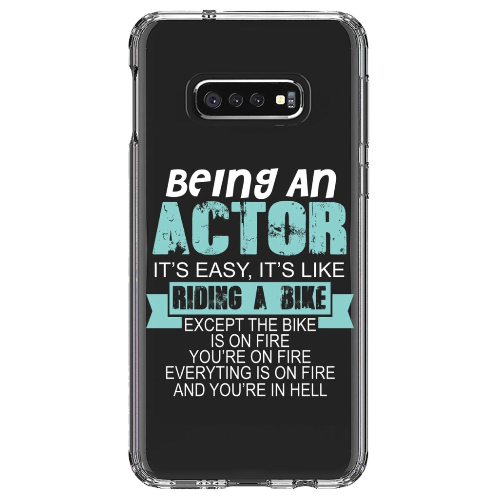 Clear Shockproof Hybrid Case for Samsung Galaxy S10e with TPU Bumper Acrylic Back Tempered Glass Screen Protector X2072
